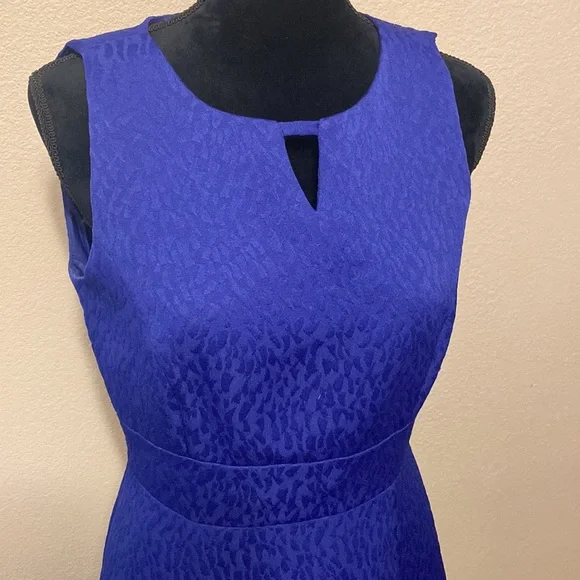 Tahari Blue Flare Dress - Picture 2 of 8